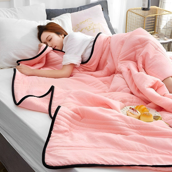 Cooling Summer Blanket, Breathable Lightweight Double-Sided Throw