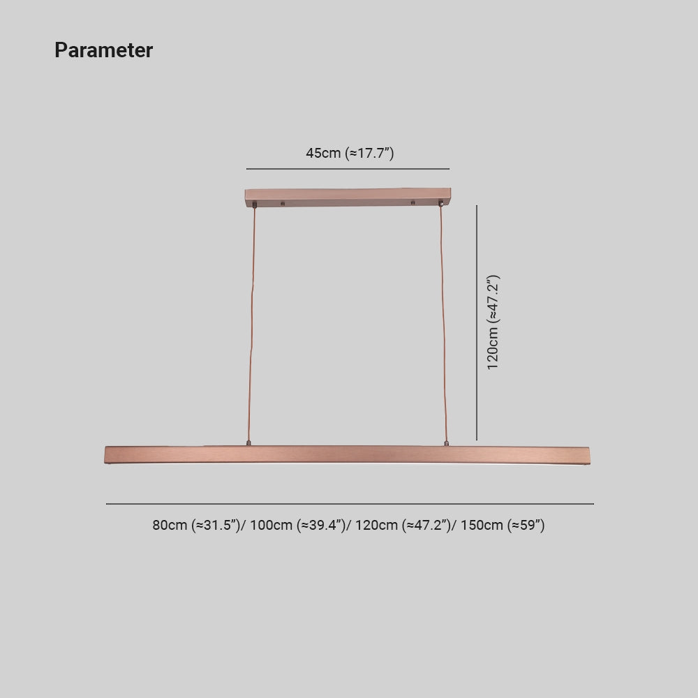 Linear LED Pendant Light, 80-150cm, Black or Brown, Dimmable