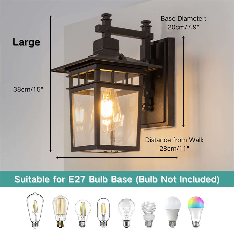 Cast Aluminium Outdoor Wall Light, IP23, E27, 29cm