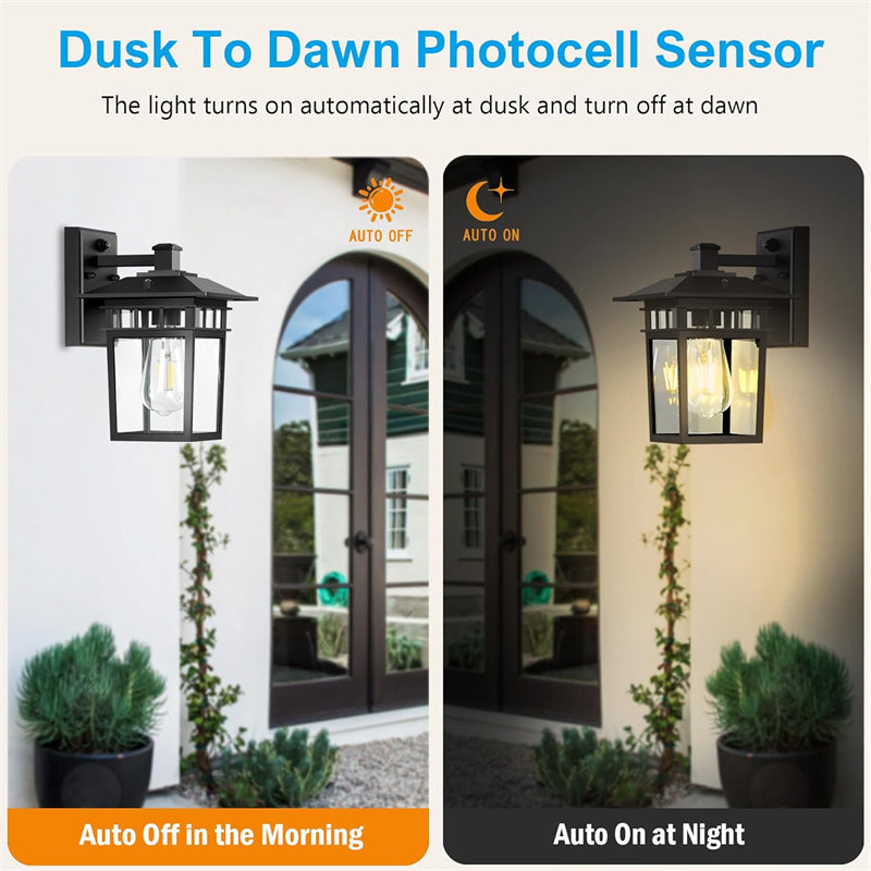 Cast Aluminium Outdoor Wall Light, IP23, E27, 29cm