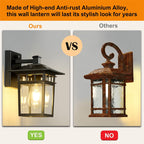 Cast Aluminium Outdoor Wall Light, IP23, E27, 29cm