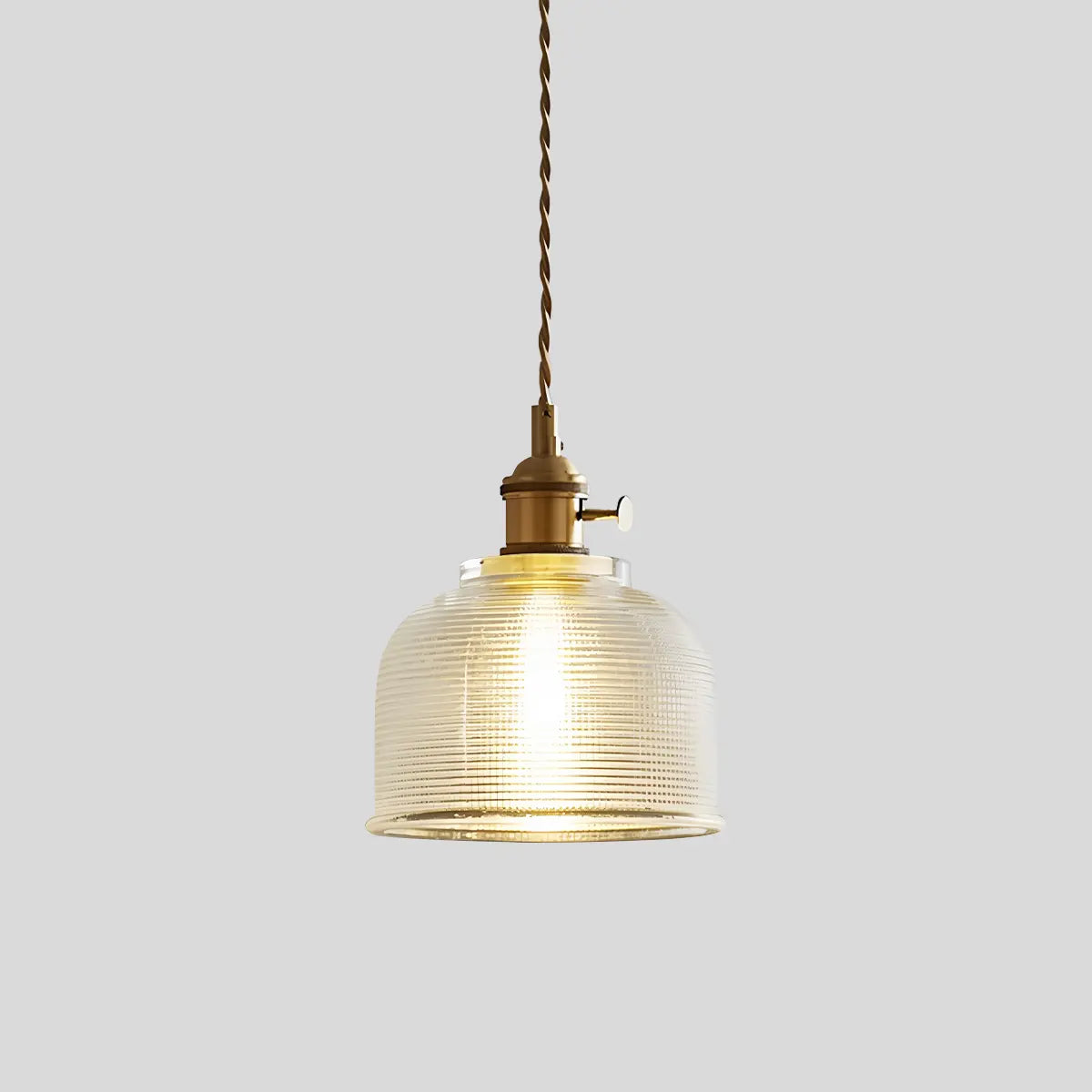 Bronze and Clear Glass Pendant Light, Adjustable Cable