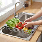 Extendable Stainless Steel Over-Sink Drying Rack, 28.5-47cm
