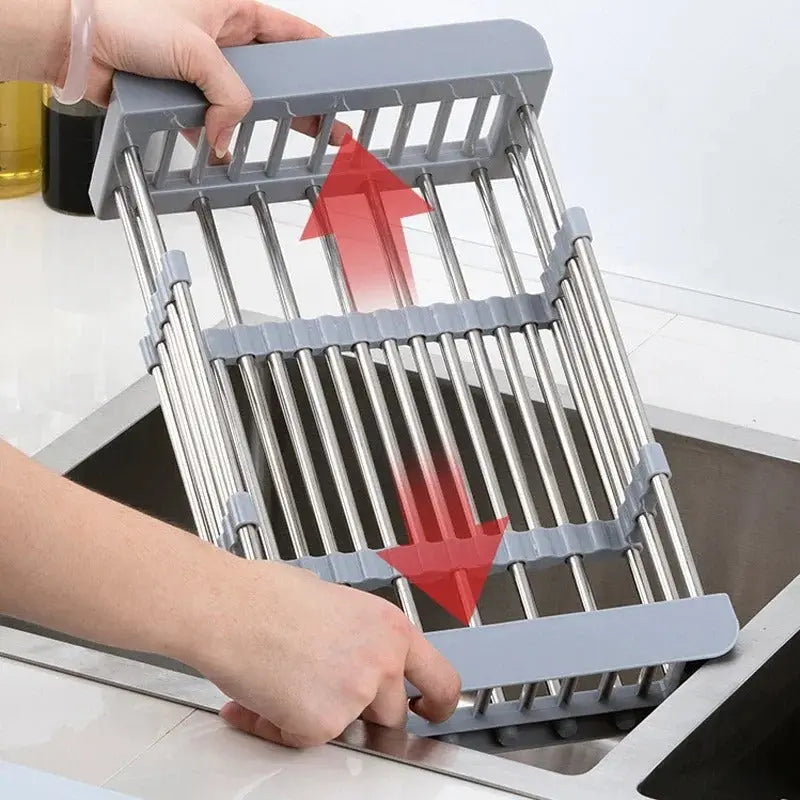 Extendable Stainless Steel Over-Sink Drying Rack, 28.5-47cm
