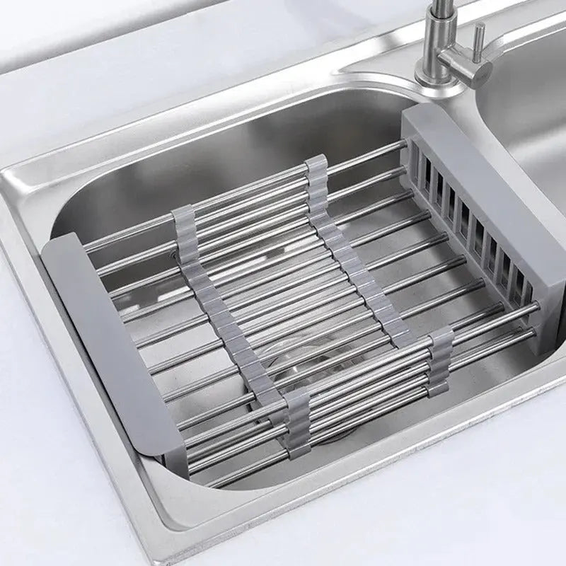 Extendable Stainless Steel Over-Sink Drying Rack, 28.5-47cm