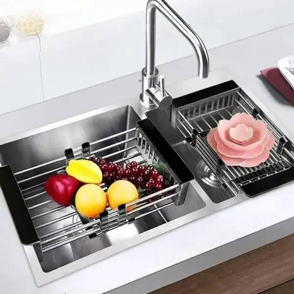 Extendable Stainless Steel Over-Sink Drying Rack, 28.5-47cm