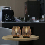 Cordless Metal Mesh Table Lamp, Rechargeable Warm White LED