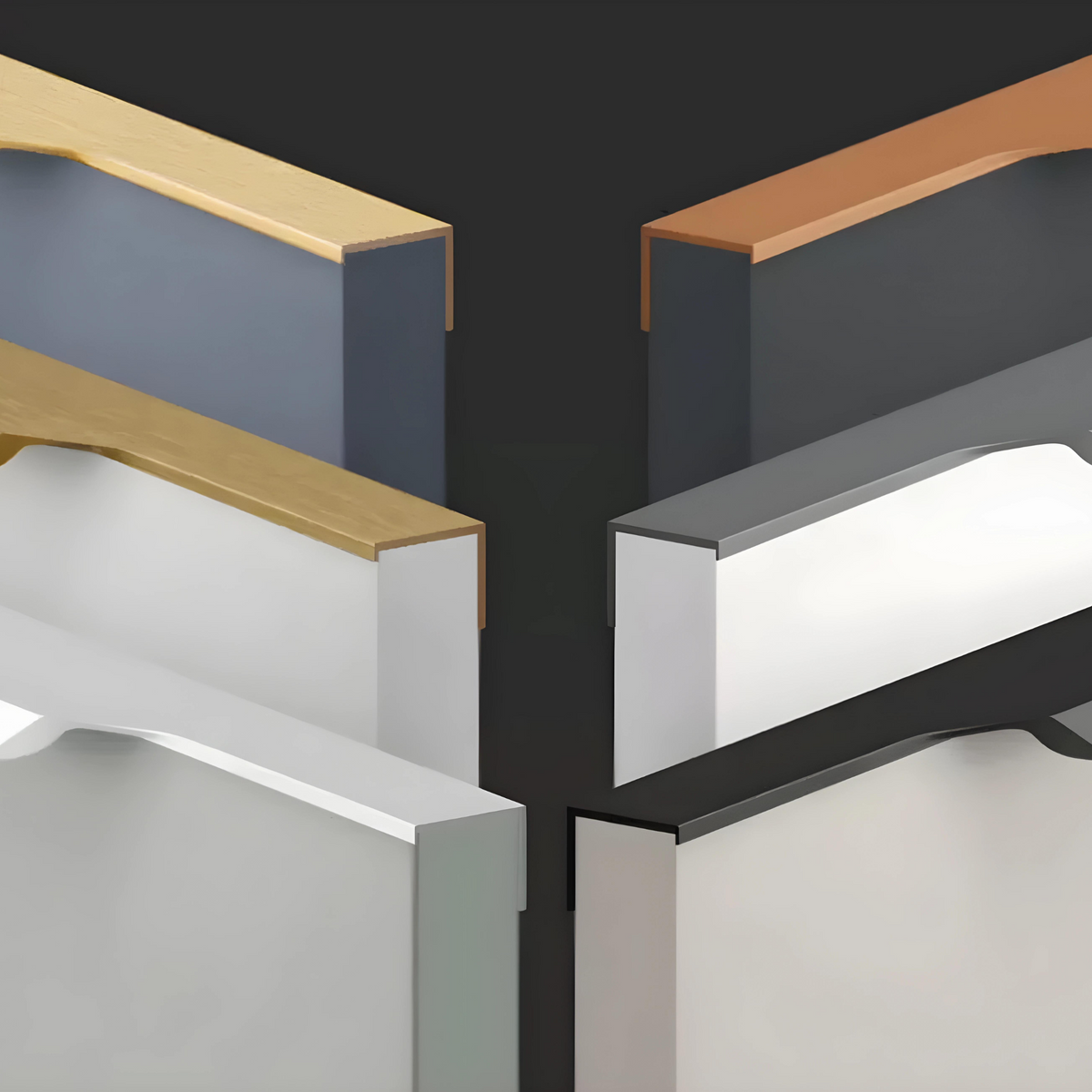Hidden Edge Pull Cabinet Handle, Anti-Fingerprint Finish