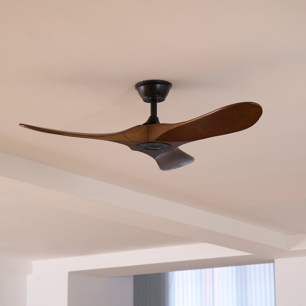 Wooden Ceiling Fan with Remote, 6 Speeds, 106 or 132 cm