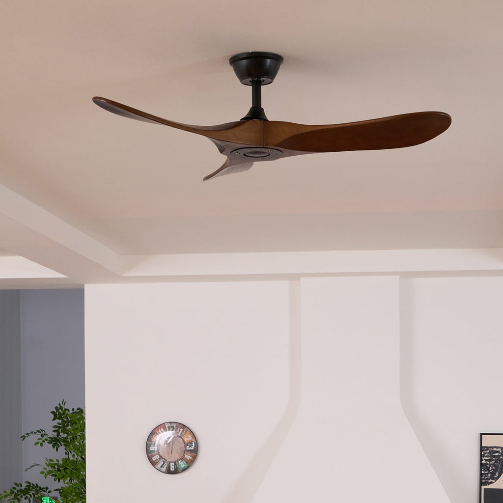 Wooden Ceiling Fan with Remote, 6 Speeds, 106 or 132 cm