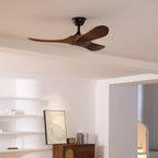 Wooden Ceiling Fan with Remote, 6 Speeds, 106 or 132 cm