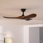 Wooden Ceiling Fan with Remote, 6 Speeds, 106 or 132 cm