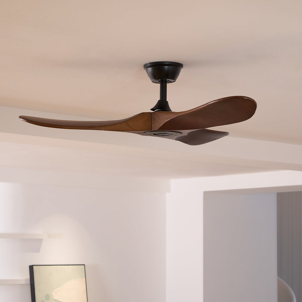 Wooden Ceiling Fan with Remote, 6 Speeds, 106 or 132 cm