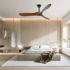 Wooden Ceiling Fan with Remote, 6 Speeds, 106 or 132 cm
