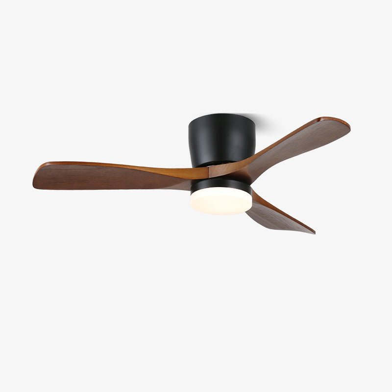 Minimalist Wood Blade Ceiling Fan with LED Light and Remote