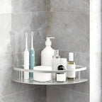 Corner Shower Caddy in Aluminium, No-Drill Wall Mounting
