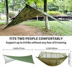 Two-Person Camping Hammock with Rain Fly and Mosquito Net