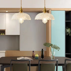 Bronze and Clear Glass Pendant Light, Adjustable Cable