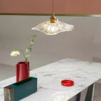Bronze and Clear Glass Pendant Light, Adjustable Cable