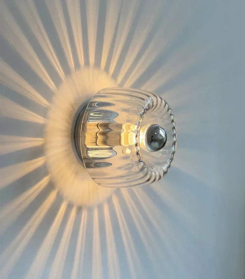 Minimalist Frosted Glass Wall Light in Silver or Gold