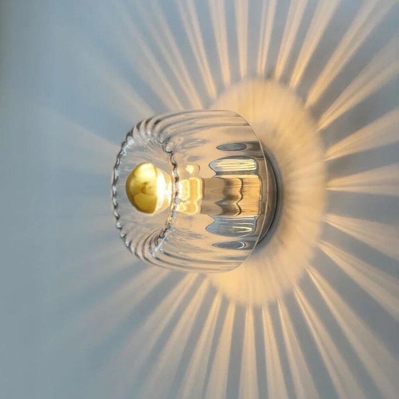 Minimalist Frosted Glass Wall Light in Silver or Gold