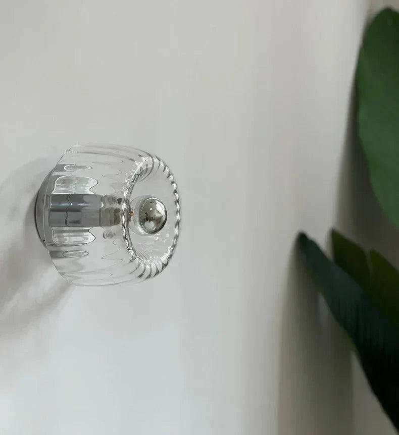Minimalist Frosted Glass Wall Light in Silver or Gold