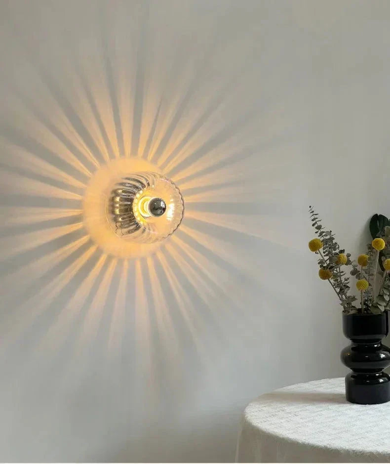 Minimalist Frosted Glass Wall Light in Silver or Gold