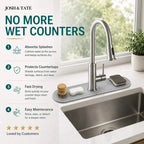 Diatomaceous Earth Tap Mat, Absorbent Splash Guard with Soap Rest