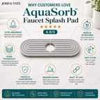 Diatomaceous Earth Tap Mat, Absorbent Splash Guard with Soap Rest