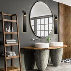Cylinder Glass Wall Light in Gold, Black or Sand Nickel