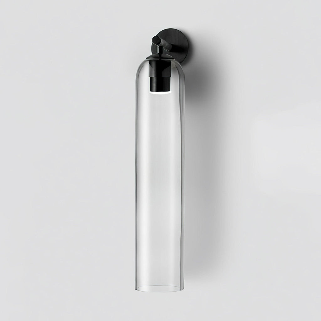 Cylinder Glass Wall Light in Gold, Black or Sand Nickel