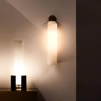 Cylinder Glass Wall Light in Gold, Black or Sand Nickel