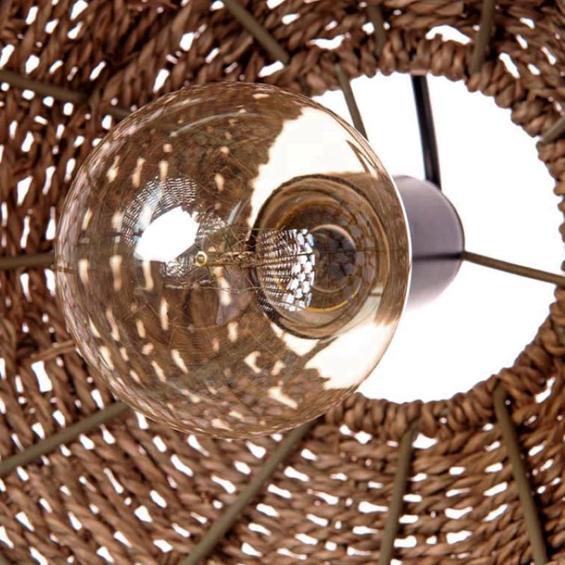 Handwoven Rattan Pendant Chandelier, E27, Vintage Style