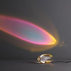 Crystal Glass Bedside Table Lamp with Eye-Shaped Light Pattern
