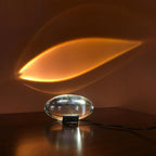Crystal Glass Bedside Table Lamp with Eye-Shaped Light Pattern