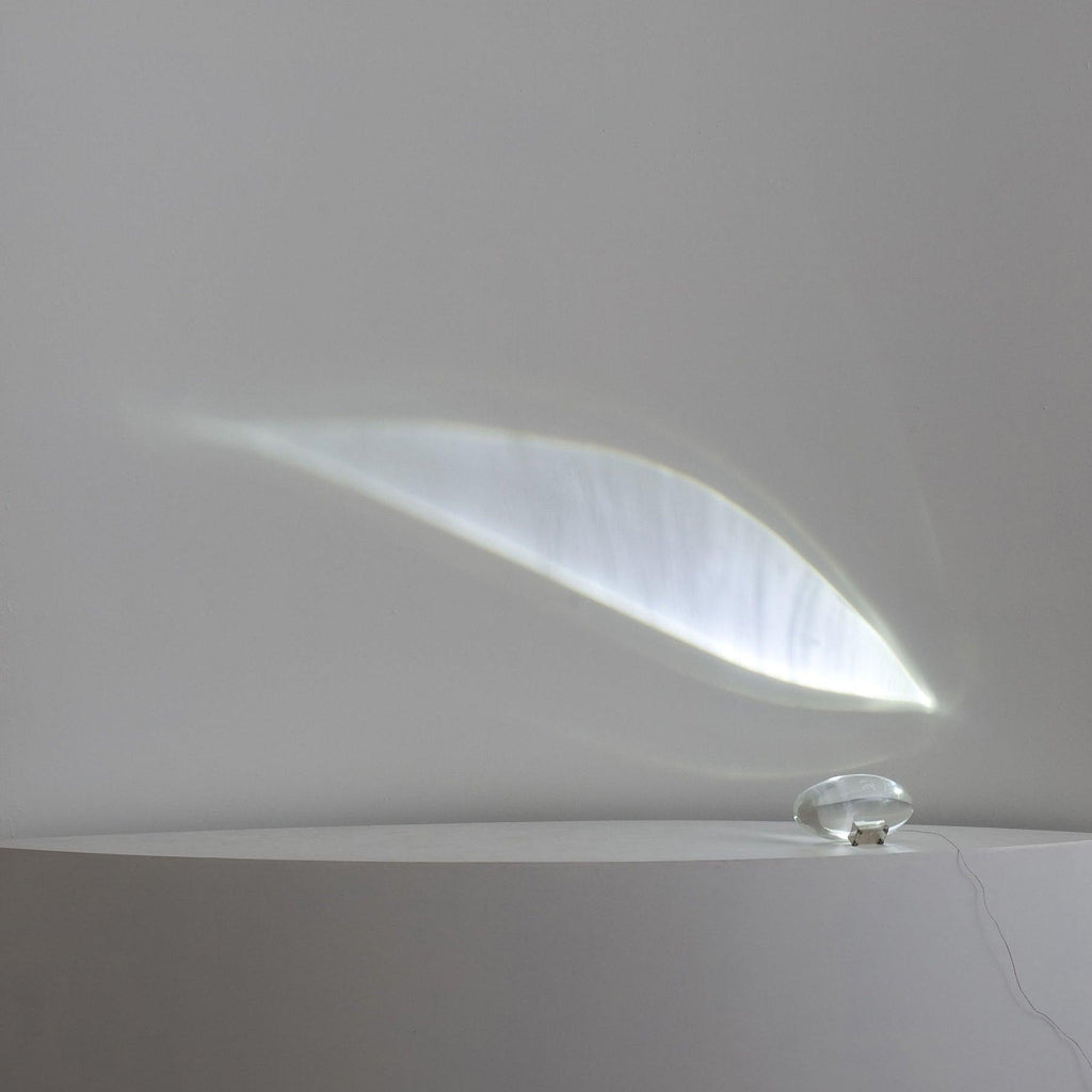 Crystal Glass Bedside Table Lamp with Eye-Shaped Light Pattern