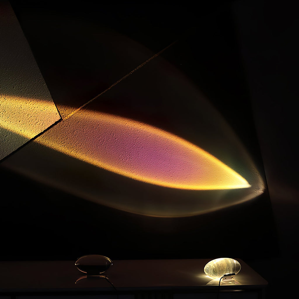 Crystal Glass Bedside Table Lamp with Eye-Shaped Light Pattern