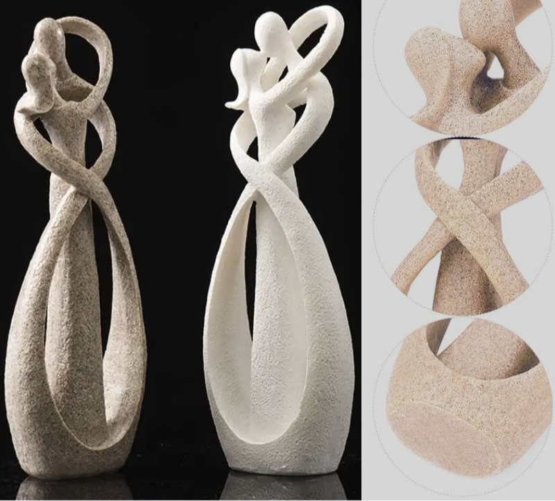 Abstract Sandstone Embrace Sculpture for Shelf or Sideboard