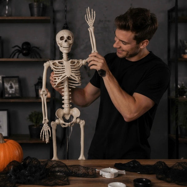 Posable Hanging Skeleton Decoration, 40 cm and 90 cm