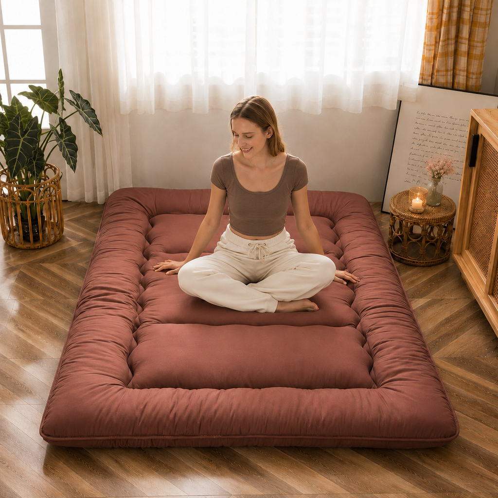 Folding Futon Mattress 10cm Thick, Japanese Style Floor Mat