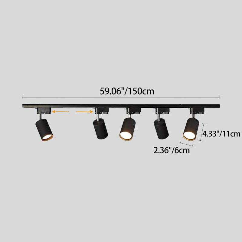 Adjustable Ceiling Track Light with 3, 4 or 5 Spots