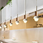 Scandinavian Wood Pendant Light with Coloured Metal Shade