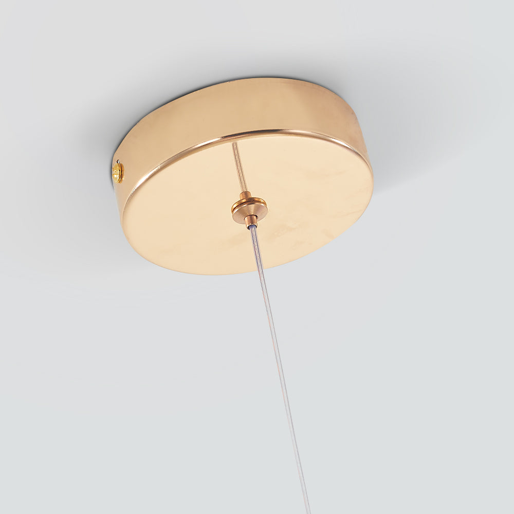 Crystal Glass Pendant Chandelier in Gold, 1, 3 or 5 Lights