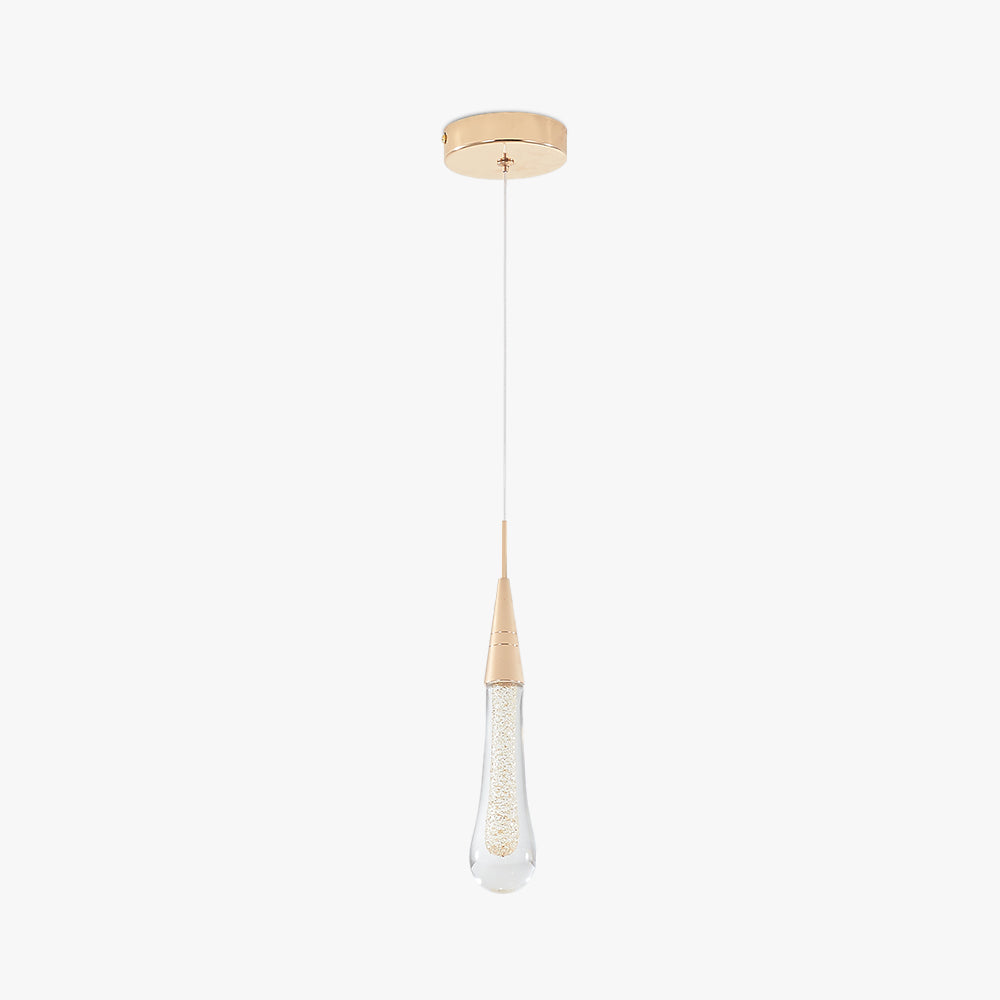 Crystal Glass Pendant Chandelier in Gold, 1, 3 or 5 Lights