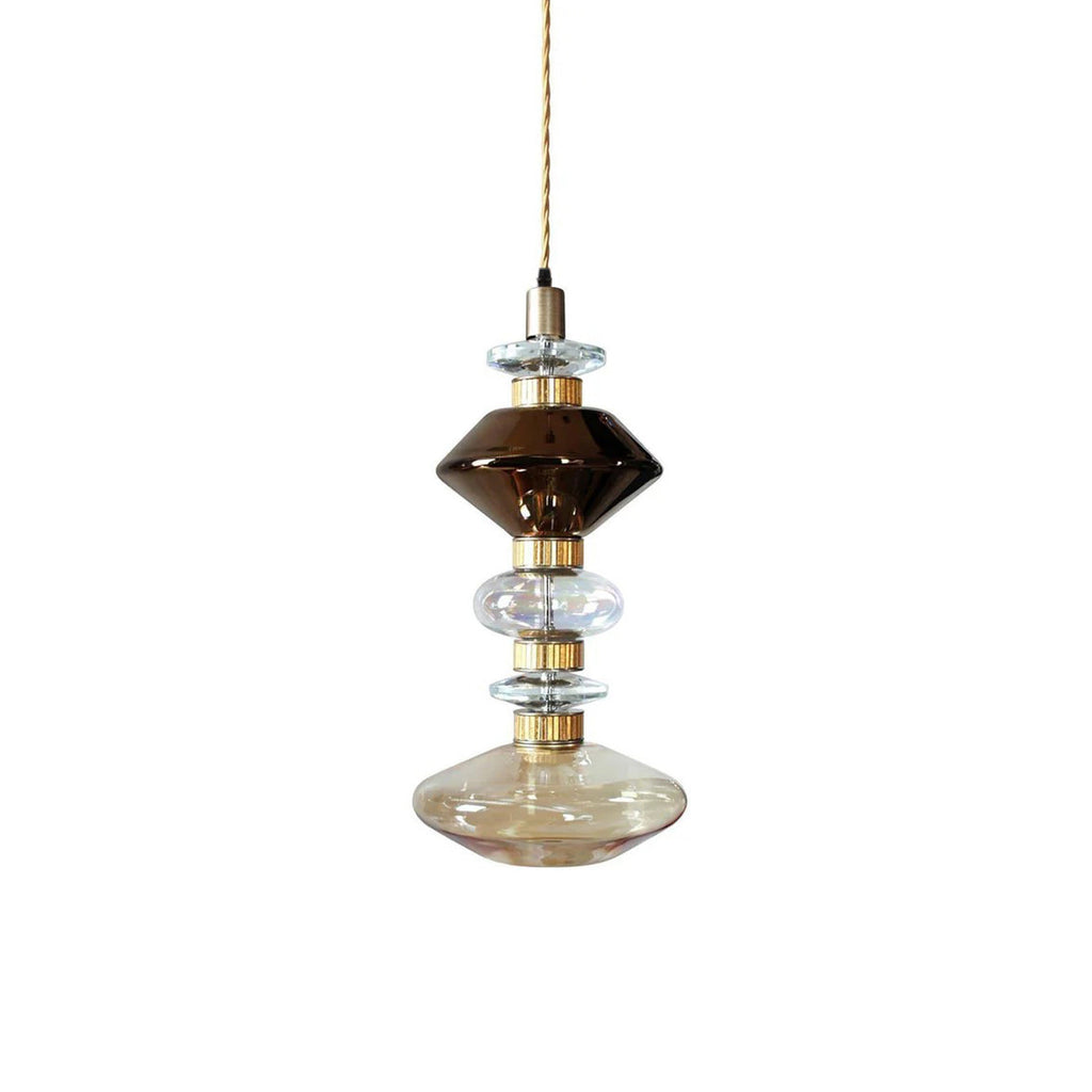 Glass Globe Pendant Light with Copper Finish, Dimmable LED