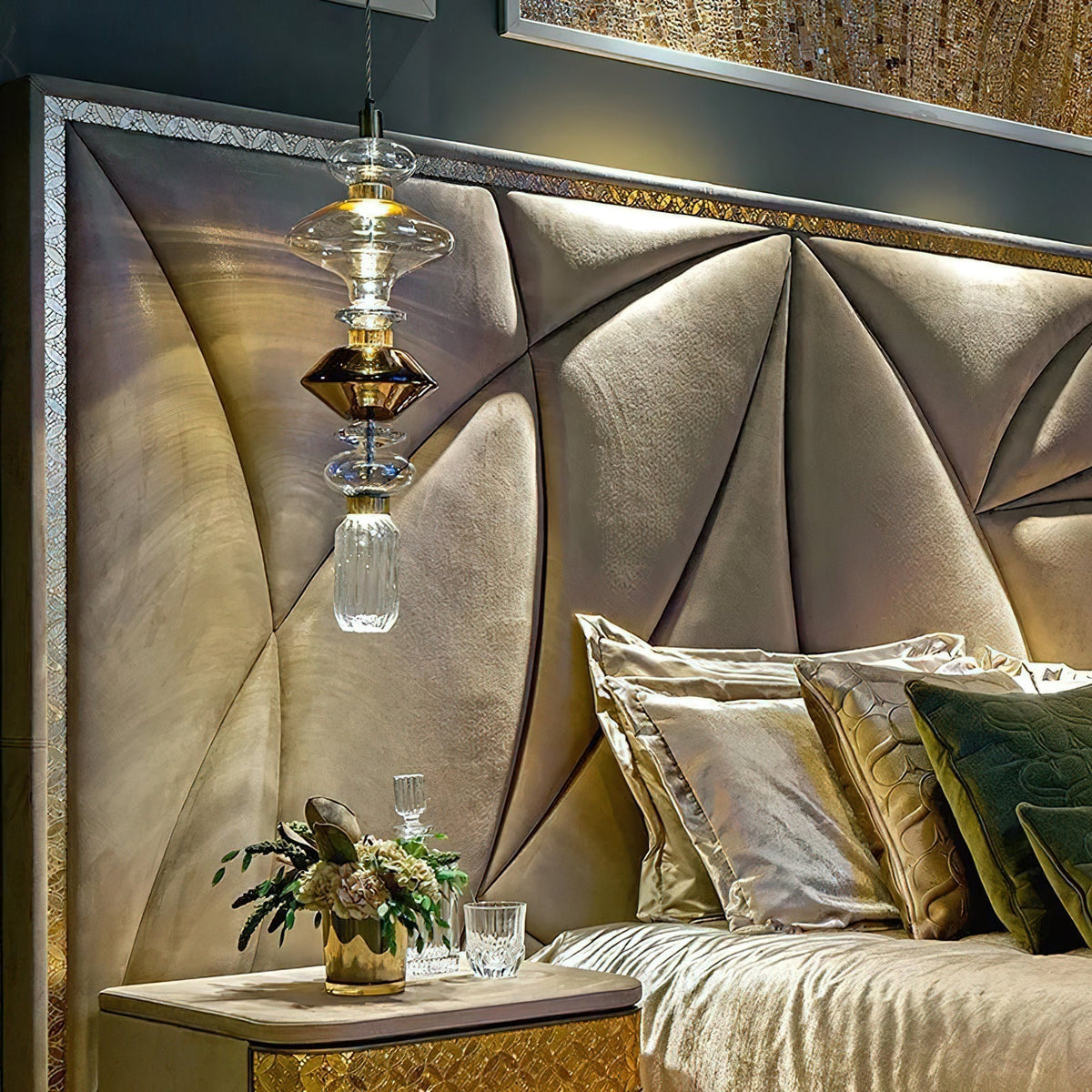 Glass Globe Pendant Light with Copper Finish, Dimmable LED
