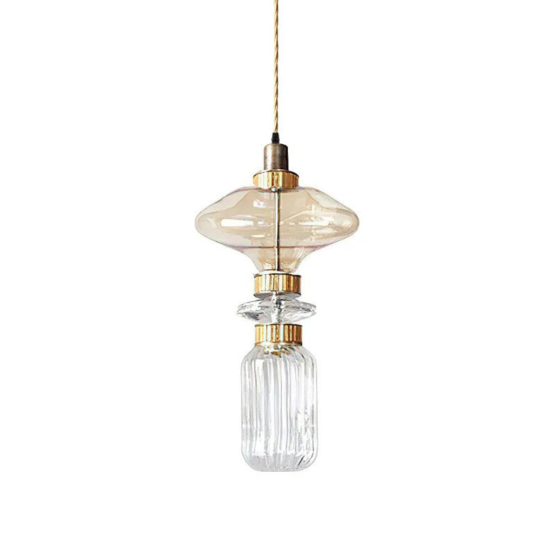 Glass Globe Pendant Light with Copper Finish, Dimmable LED