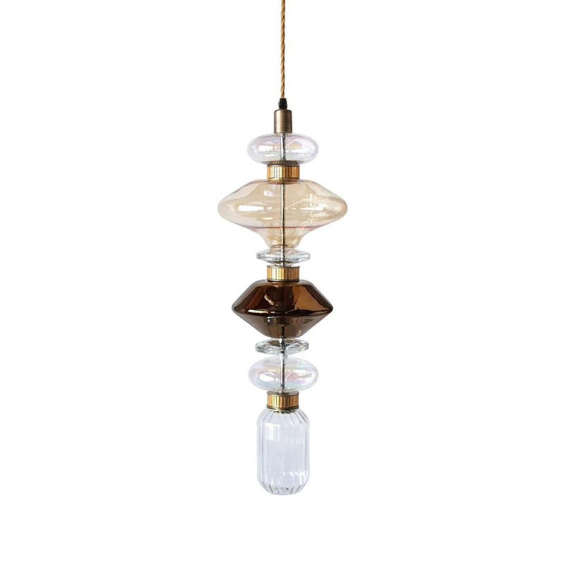 Glass Globe Pendant Light with Copper Finish, Dimmable LED