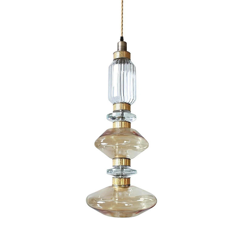 Glass Globe Pendant Light with Copper Finish, Dimmable LED