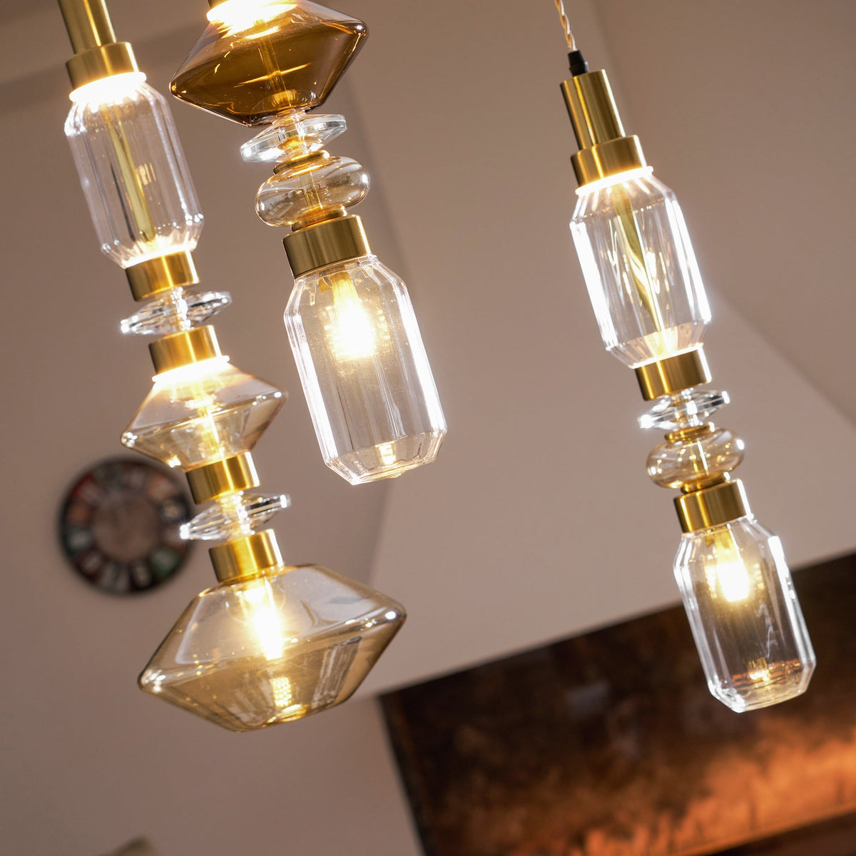 Glass Globe Pendant Light with Copper Finish, Dimmable LED
